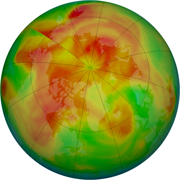 Arctic ozone map for 16 April 1983